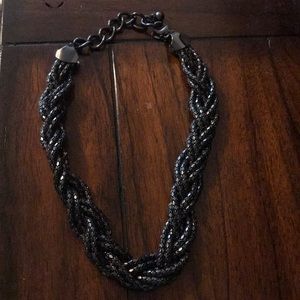 Twisted black chunky necklace